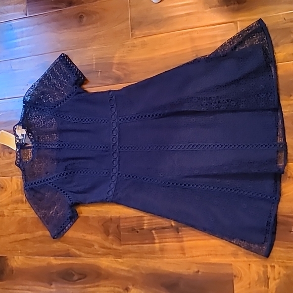 Michael Kors Blue Floral Lace Dress - Picture 5 of 14